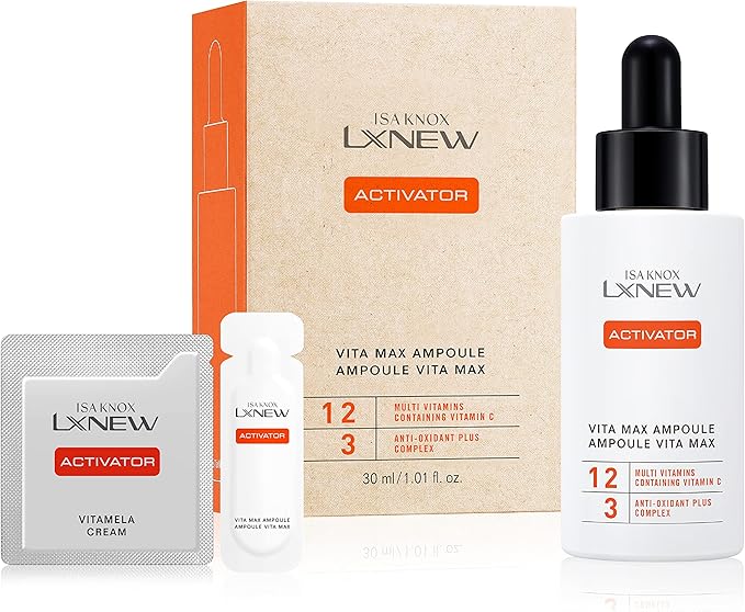 ISA KNOX LXNEW VITAMIN MAX Ampoule Set (2fl oz) - Skin Radiance and Elasticity, Vitamin C, Multivitamins, Ferulic Acid | Korean Skincare