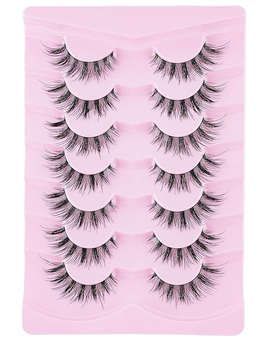 Frihappy Manga Lashes Japanese Anime Lashes Spiky Wispy False Eyelashes Strip Doll Lashes HPM-3