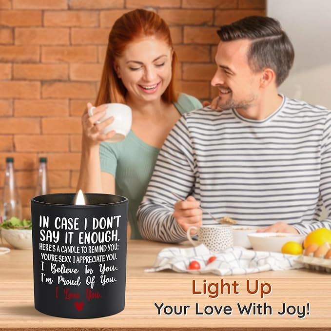 TEEZWONDER Christmas Anniversary Wedding Gifts for Women Men - Long Lasting Vanilla Lavender Candle 10 Oz - Romantic Birthday Gifts for Him Her, Girlfriend Boyfriend Gift Ideas