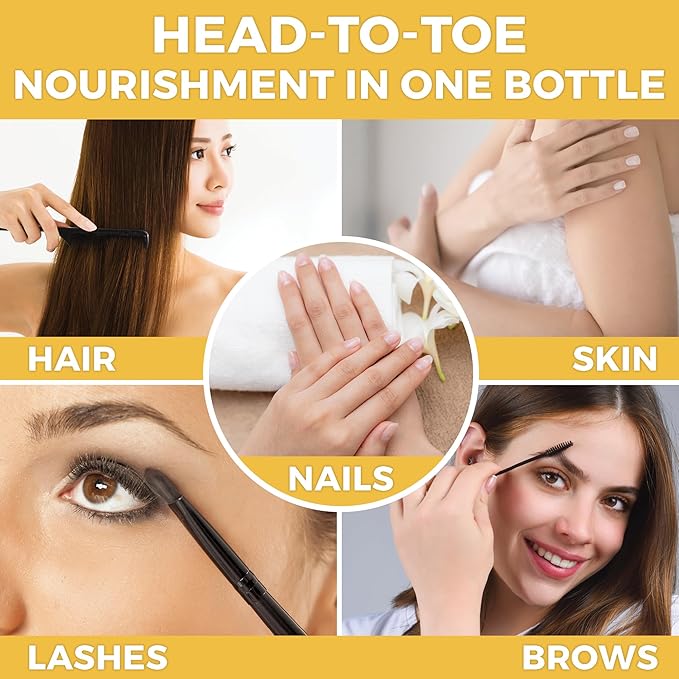 Viva Naturals Organic Castor Oil, Cold-Pressed, 16 fl oz – For Face, Hair, Eyelashes, USDA Organic, Non-GMO - With Beauty Kit