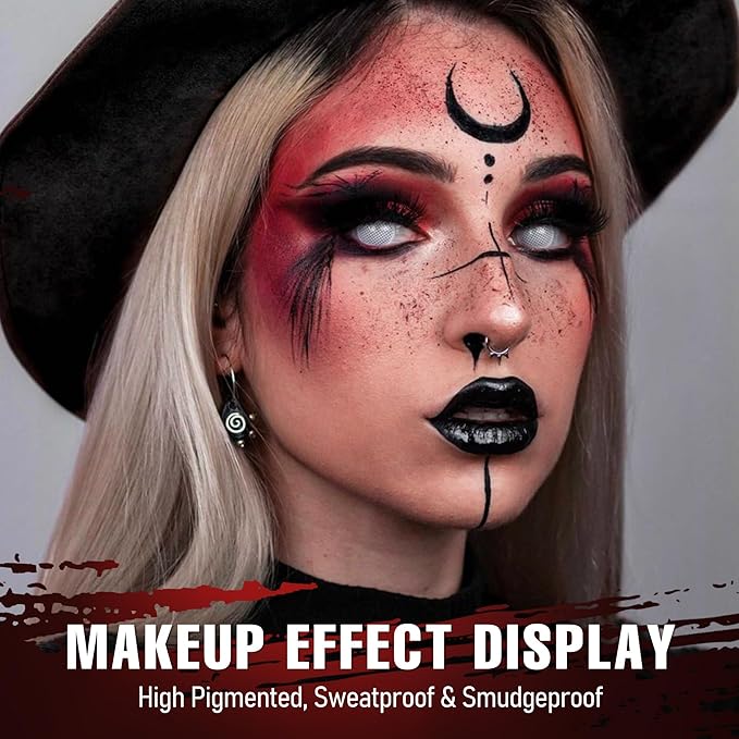 Black Red Eyeshadows Palette 9Color Pigmented Dark Red Black Grey Eye Shadows Long Lasting Eyeshadow Halloween Goth Eye Makeup-Black Red