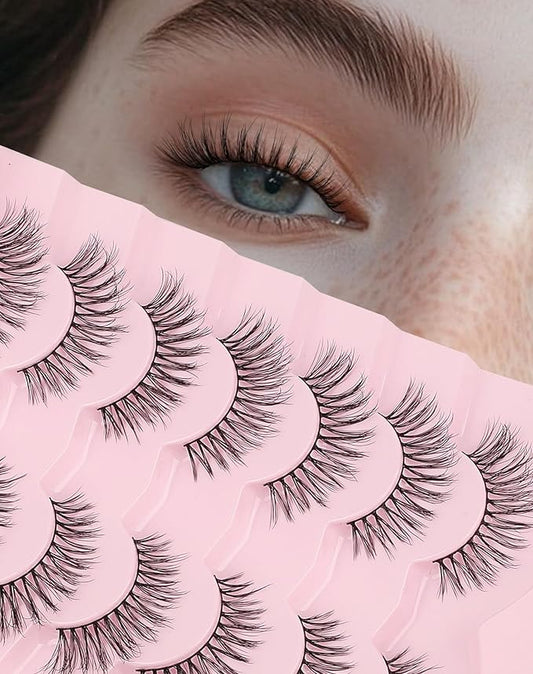 Frihappy Fake Eye Lashes Mink Lashes False Eyelashes Natural Lashes False Lashes Wispy Eyelashes Natural Look 3D Air-Aguila