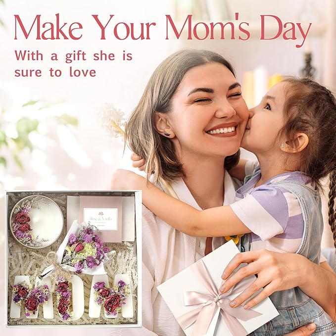 Gift Basket for Mom – Birthday Box & Spa Set – Relaxing Mom Gift Box with Candle, Soap & Wax Melts – Perfect Birthday or Holiday Present