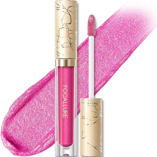 FOCALLURE Metallic Liquid Lipstick,Non Stick Cup Lip Gloss,High Impact Lip Color with Transfer-proof Wear,Long Lasting & Waterproof Lipstick Makeup for Women, PK05