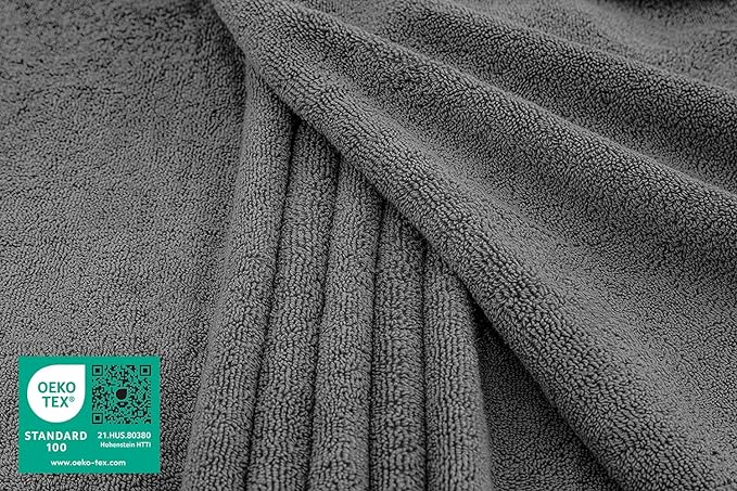 American Soft Linen Oversized Bath Sheet 40x80 Extra Large for Bathroom, 600 GSM 100% Cotton Turkish Jumbo Bathsheet Towels for Adults, Dark Gray Bath Sheet