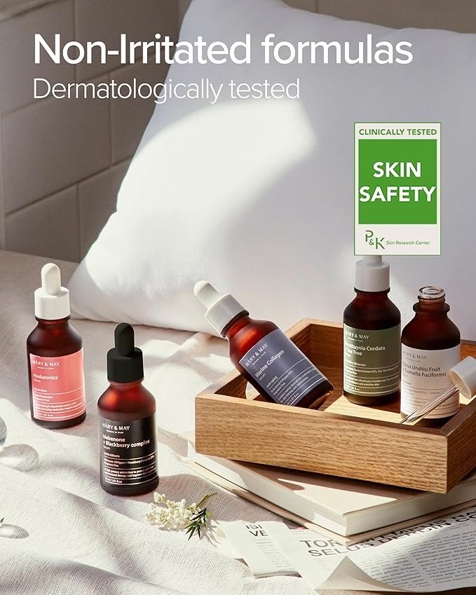 Mary&May 6 Peptide Complex Serum - Advanced Wrinkle Improvement with Firming and Lifting Effects - Korean Skincare - Fragrance Free, Hypoallergenic, Quick Absorbing, 1.01oz.