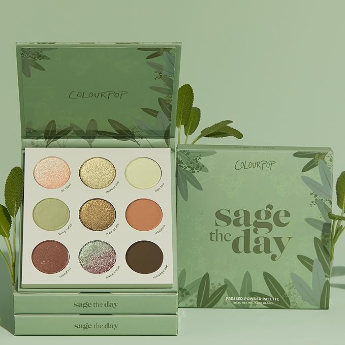 ColourPop Sage the Day Eyeshadow Palette - Sage & Olive Palette with Metallic and Matte Finishes - High-Pigment Eye Makeup with a Long-Wearing Formula (0.3 oz)