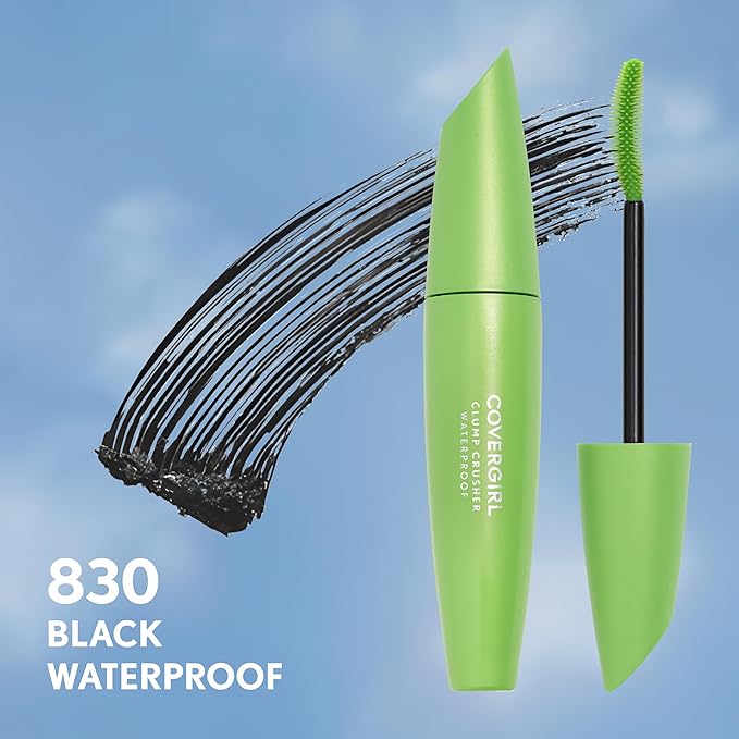COVERGIRL Clump Crusher Waterproof Mascara, 20X More Volume, Double Sided Brush, Long-Lasting Wear - 830 Black Waterproof (Pack of 1)