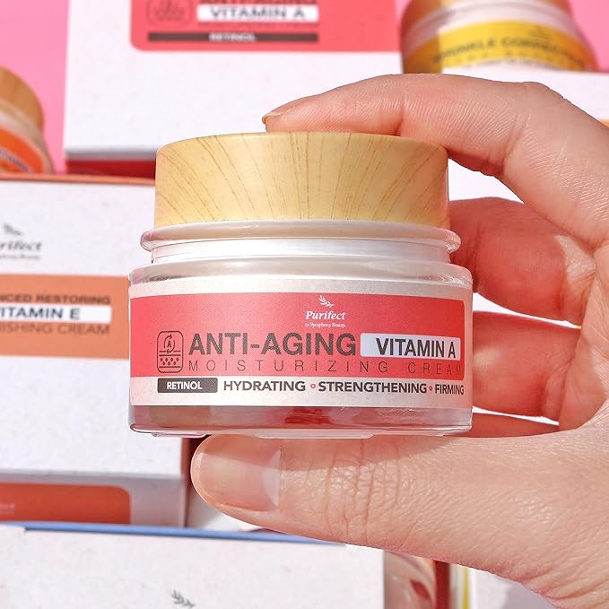 Purifect Vitamin A Retinol Moisturizer – Anti-Aging Hydrating Facial Cream with Collagen & Antioxidants – Lightweight, Non-Greasy, Made in USA, 1.7 fl oz