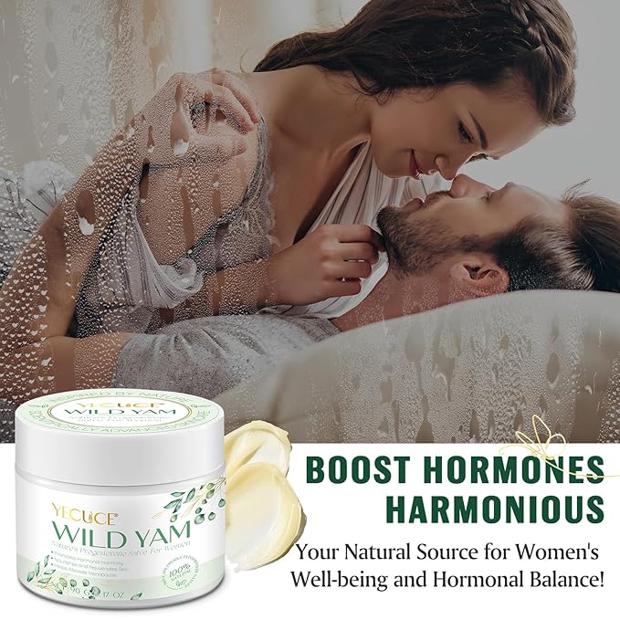 Wild Yam Cream for Hormone Balance, Natural Skincare Products, Alleviate Menstrual Discomfort, Rich In Vitamins, Nourish The Skin, Alleviate Menopause-Related Issues In Women, 3.17 Oz