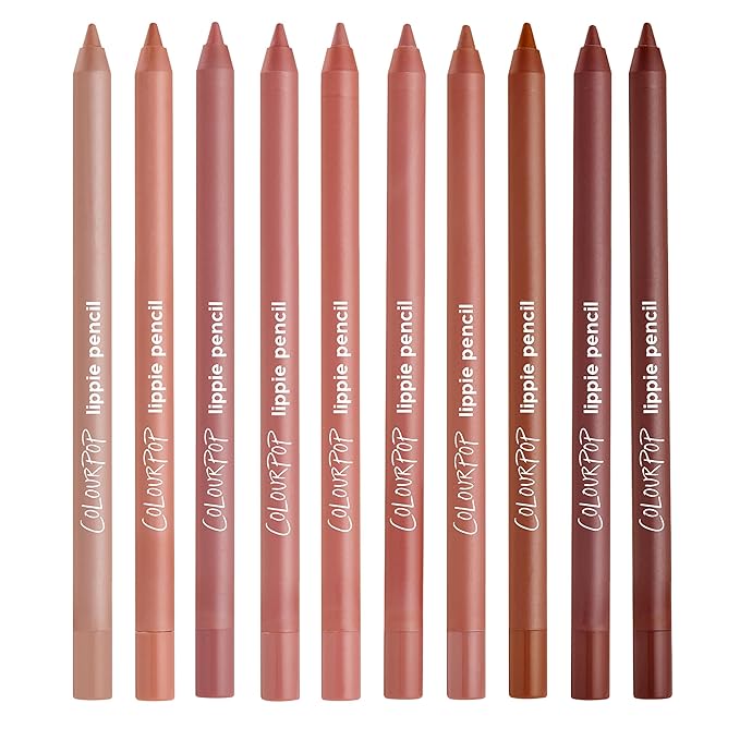 ColourPop Lippie Lip Pencil Vault - 10 High-Pigment, Long-Lasting & Sharpenable Lip Liners with High-Impact Color - Vegan, Cream Formula with Precise Application - Truth or Bare (0.04 oz)