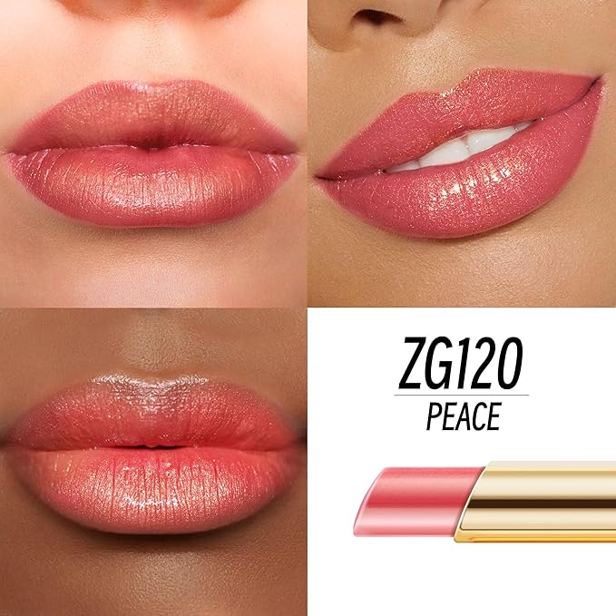 Rose Pink Lipstick Moisturizing for Women Shimmer Tinted Lip Balm Hydrating Nourishing Lip Gloss Vegan& Cruelty Free Lip Makeup, ZG120 Peace