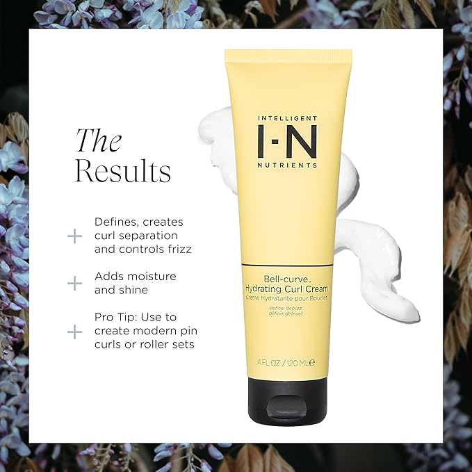 Bell-curve Curl Cream for Curly Hair – Defines, Softens & Controls Frizz, 97% Natural, 11% Organic, Vegan, Clean Beauty, with Safflower Seed Oil & Aloe, Lightweight Moisture & Shine, 4 oz