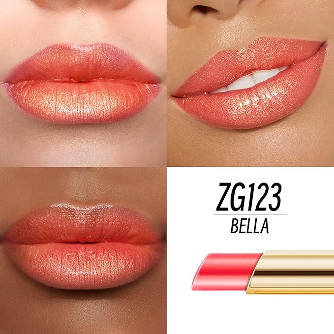 Orange Red Lipstick Moisturizing for Women Shimmer Tinted Lip Balm Hydrating Nourishing Lip Gloss Vegan& Cruelty Free Lip Makeup, ZG123 Bella