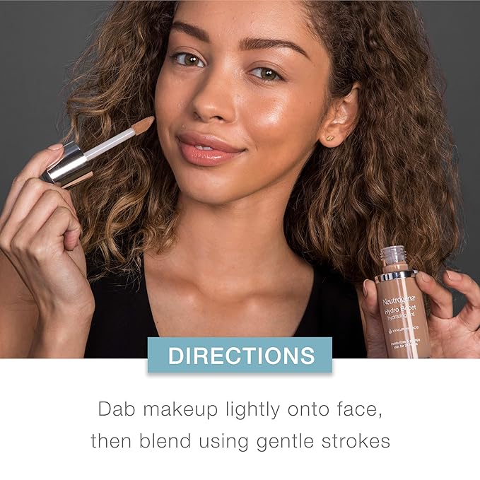 Neutrogena Hydro Boost Hydrating Tint Foundation Makeup for Dry Skin, with Hyaluronic Acid, Lightweight Oil-Free Water Gel, Non-Comedogenic, 85 Honey Color 1.0 fl. oz