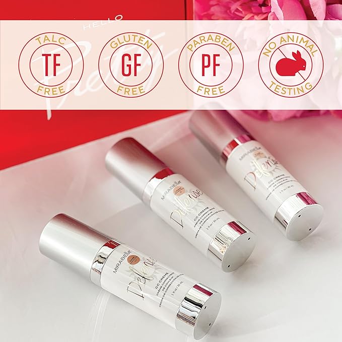 Mirabella Defense CC Creme Full Coverage Foundation with SPF 20, CC Cream Foundation with Sunscreen & Hyaluronic Acid, Oil Control with Salicylic Acid - Light