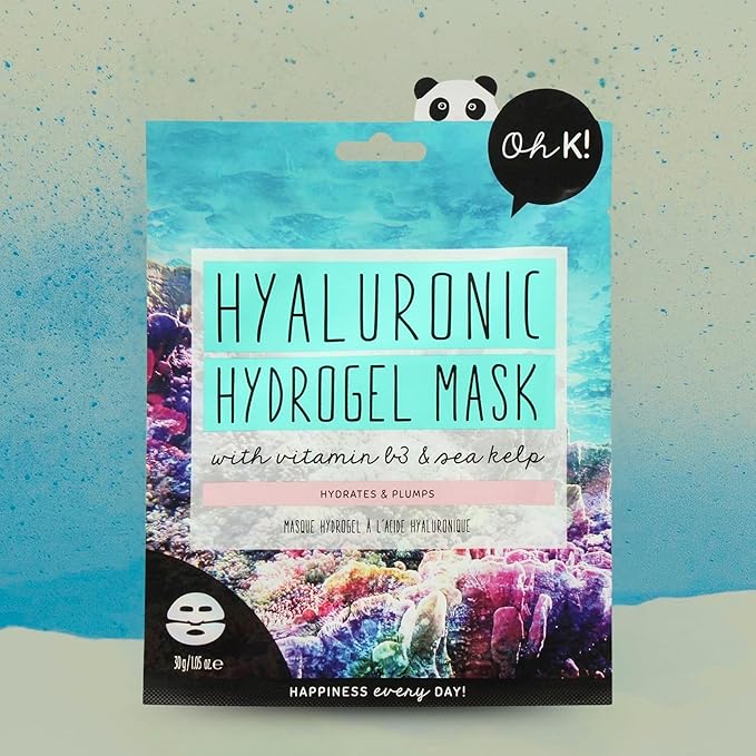 Oh K! Hydrogel Mask - Moisturizing Face Mask Sheet - Hydrating Face Sheets - Rich in Hyaluronic Acid, Niacinamide - Korean Skincare - 1 Pc