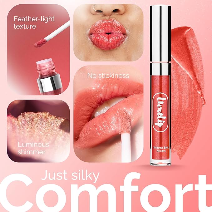 LuxeLip™ Matte Lipstick for Older Women, Hydrating Non-Sticky Lip Gloss for Luminous Shine & Moisturized Lips, Lightweight, Long-Lasting Glossy Finish, Cruelty-Free Lip Makeup (Terra Bronze, 8ml)