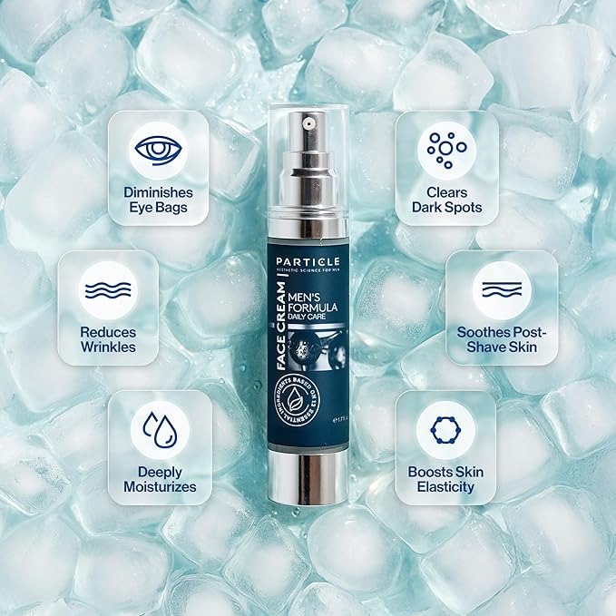 Particle 6-in-1 Face Cream for Men, Men’s Daily Hydrating Moisturizer with Vitamin C, Jojoba Oil, Vitamin E & Hyaluronic Acid, Skin Care Routine, Healthy Skin Support, Pack of 2, 1.7 FL OZ
