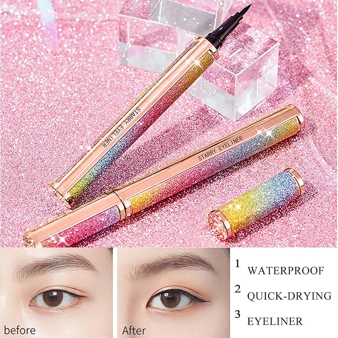 4D Silk Fiber Mascara set, Black Mascara and Eyeliner set, Long Lasting kit & Waterproof Black Eyeliner Pencil, No Clumping Lasting All Day