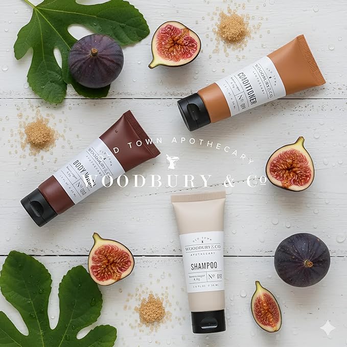 WOODBURY & CO Hotel Shampoo and Conditioner Supplies For Guests,Airbnb Essentials for Hosts,Mini Shampoo And Conditioner Sets,Travel Size Toiletries,Air Bnb Kit For Bathroom Body Wash Lotion,(150 Pcs)