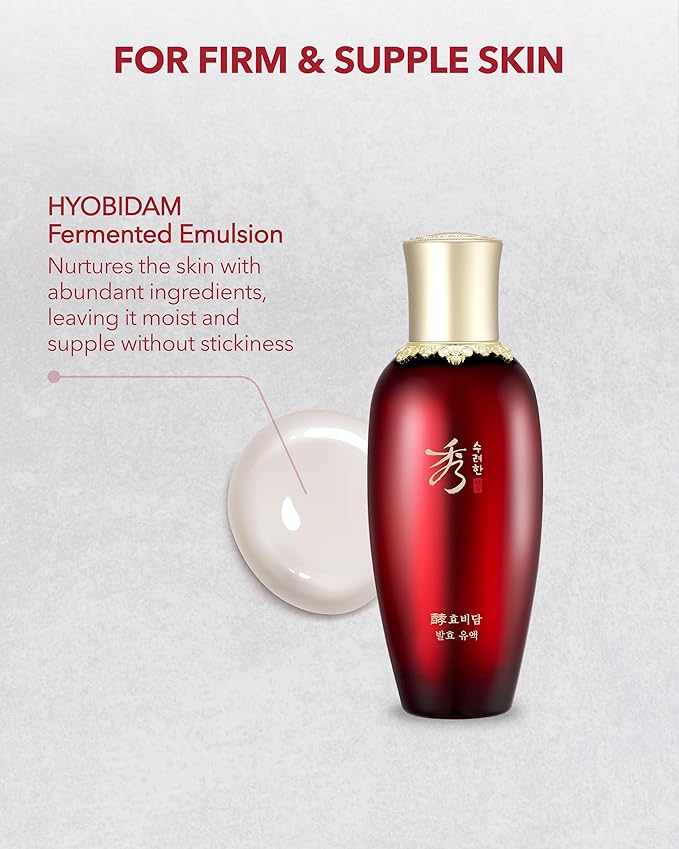 Sooryehan Hyobidam (Fermented Emulsion, 5.1fl oz) - Korean Skin Care. Moisturizing and Nourishing Facial Moisturizer by LG Beauty. Wild Ginseng.