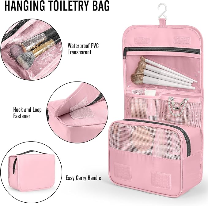 Veken 10 Set Packing Cubes for Travel Essential, Suitcase Organizer Bags in 4 Sizes, Carry-On Luggage Accessories with Large Laundry & Hanging Toiletry Bag, Must-Have for Airplane, Road Trip & Camping