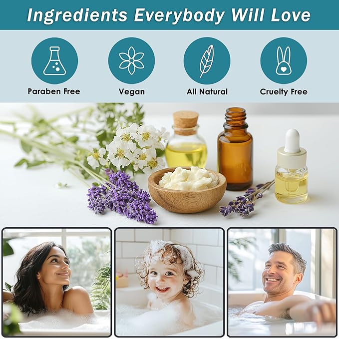 Bath Spa Gift Sets - Luxury Basket With Jasmine & Lavender - Kit With Body Wash, Bubble Baths, Lotion, Skin Butter, Soap, Towel in Premium Wooden Crate