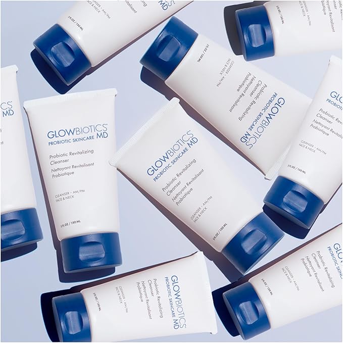 Glowbiotics Probiotic Revitalizing Cleanser: Gentle Hydrating Face Wash for Sensitive Skin | Removes Dirt, Oil & Makeup, Soothes Redness, with Peptides & Aloe Vera