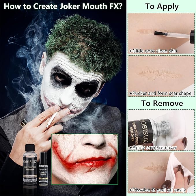 Halloween Joker/Clown Makeup, Complete Joker/Clown Makeup Kit Face Paint SFX Character Set, Professional Joker Make Up Kits for Art Costume, Dress-Up Party, Cosplay, Stage & Film