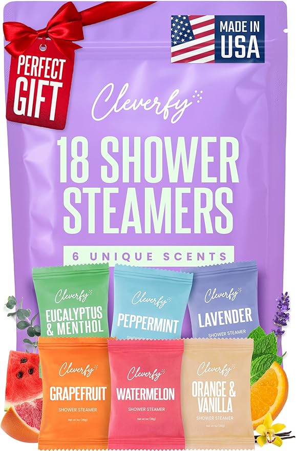 Cleverfy Shower Steamers Aromatherapy – Stocking Stuffers for Women, Teens and Wife – Christmas Gifts for Women and Teen Girls – White Elephant Gifts for Adults – 18 Tablets