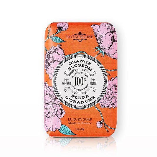 La Chatelaine Luxury Bar Soap | Natural Shea Formula (Orange Blossom, 7 oz)