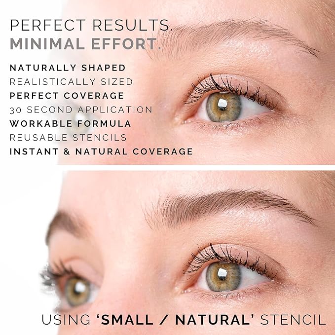 Brows by Bossy Dual-Color Eyebrow Stamp Stencil Kit with 9 Reusable Eyebrow Stencils for Professional Brow Stamping Shaping Kit and Instant Long Lasting Filling and Waterproof Tinting Definer