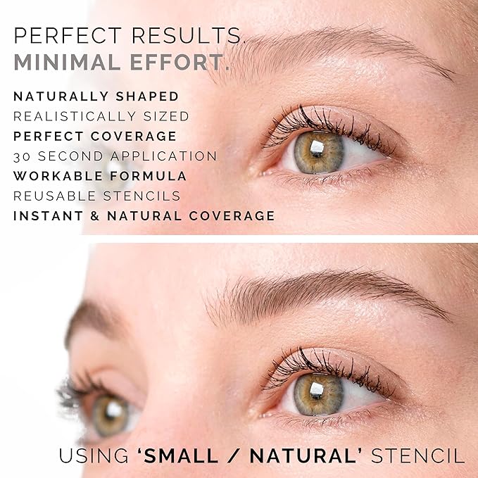 Brows by Bossy Dual-Color Eyebrow Stamp Stencil Kit with 9 Reusable Eyebrow Stencils for Professional Brow Stamping Shaping Kit and Instant Long Lasting Filling and Waterproof Tinting Definer