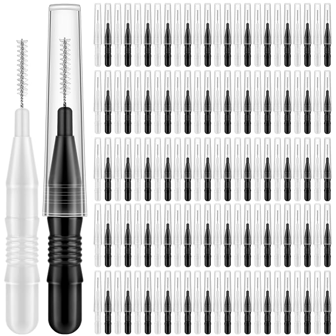 Brow Lamination Brush Supplies - 120Pcs Micro Eyebrow Brush And Comb Spoolies for Eyelash Extensions (Black, White)