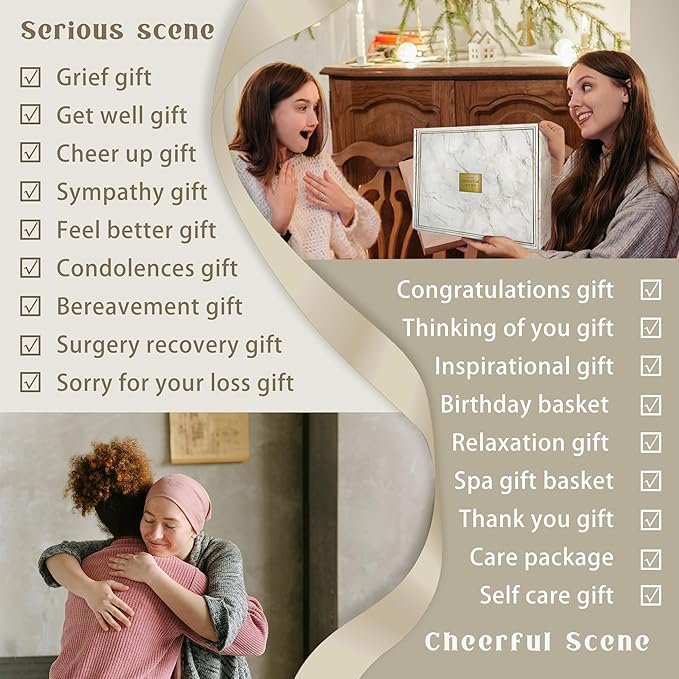 Care Package for Women,12PC Get Well Gifts for Women After Surgery,Birthday,Get Well Soon,Grief,Sympathy Gifts,Condolences (white)