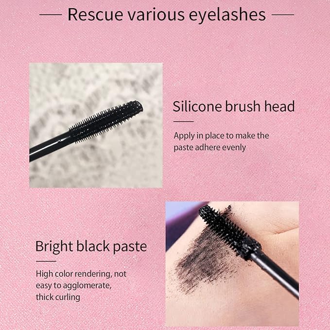 4D Silk Fiber Mascara set, Black Mascara and Eyeliner set, Long Lasting kit & Waterproof Black Eyeliner Pencil, No Clumping Lasting All Day