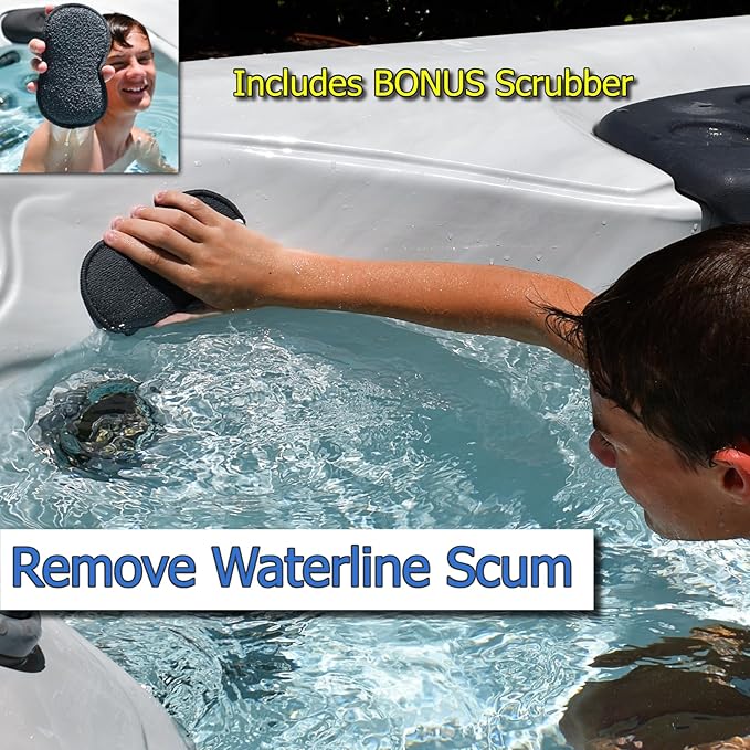 The Skimmie Scoop - Patented Handheld Skimmer with Fine Mesh Net for Spa, Hot Tub, Cold Plunge and Small Pool Cleaning - Lightweight and Durable with Powerful Suction Cup - Clean Out Filter (White)
