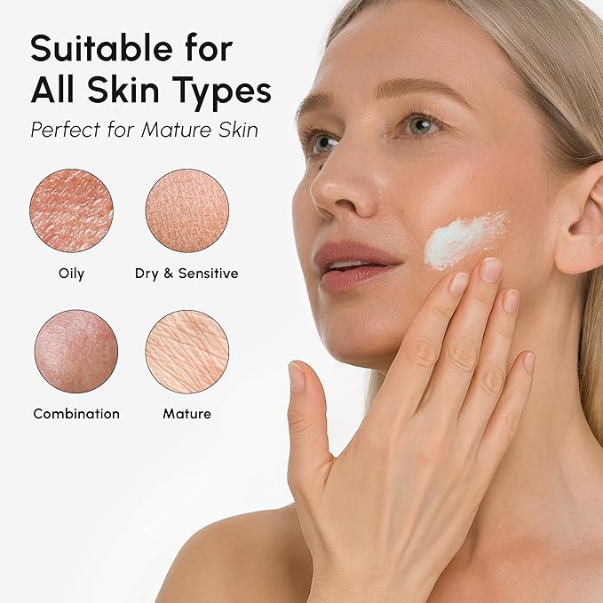 MAREE Face Exfoliator — Microdermabrasion Facial Scrub & Exfoliating Face Wash for Women — Collagen & Glycolic Acid — Gentle Scrub and Exfoliant — Men Exfoliating Scrubber — Exfoliante Facial Cleanser