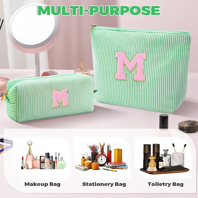 Mothers Day Gifts for Mom,Mum Gifts from Daughter,Birthday Gifts for Wife Sister Her,Mother in Law Gift,Mama Gifts Idea,Makeup Bag Set Cosmetic Bag - Green,M