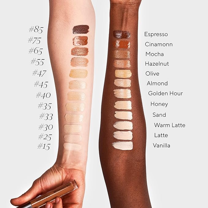 MÁDARA Organic Skincare | Luminous Perfecting Concealer 45 ALMOND – 4ml, Dewy finish, With hyaluronic acid, Natural concealer for dark circles and blemishes, Vegan, COSMOS natural certified.