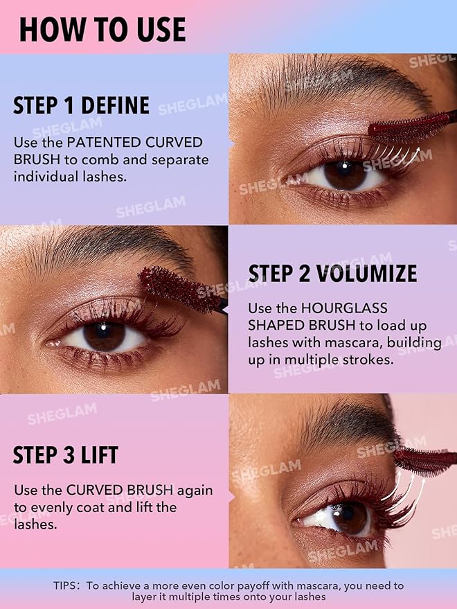 SHEGLAM All-In-One Volume & Length Mascara-Waterproof-Brugundy