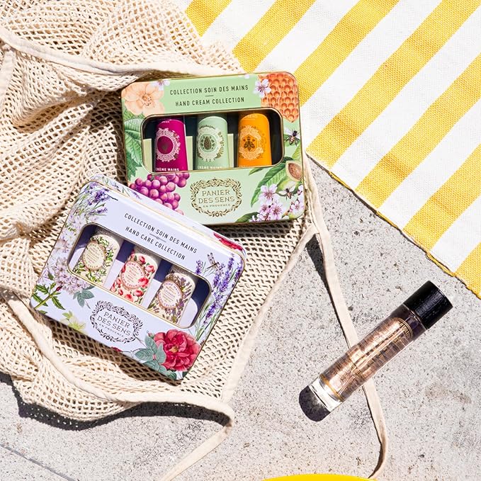 Panier des Sens - Mini Hand Cream Set - Birthday, Gifts for Women - Almond, Honey, Grape Natural Hand Cream - Gift Ideas Made in France - 97% Natural - Hand Lotion Travel Size 3x1 Floz