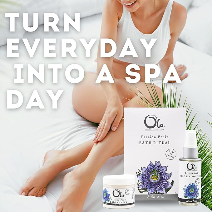 Ola Tropical Apothecary Passion Fruit Gift Set - Body Butter, Deep Sea Mist, and Bath Ritual