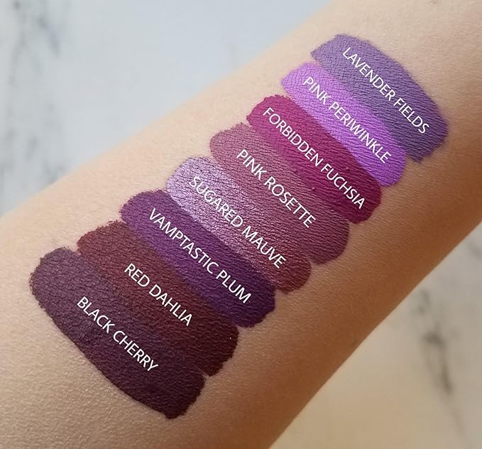 Aromi Matte Liquid Lipstick | Long-Lasting, Smudge Proof, Purple Magenta Lip Color, Waterproof, Pink Raspberry, Paraben, Phthalate, + Gluten Free (Forbidden Fuchsia)