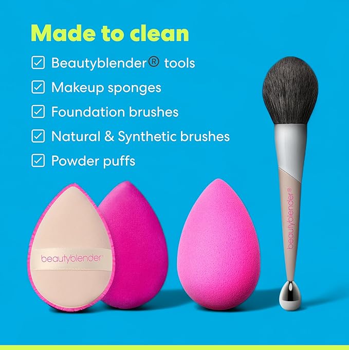 beautyblender Blendercleanser Tool Scrub Solid Cleanser – Lavender Scented Makeup Sponge & Brush Cleansing Bar – Hand, Sponge, and Brush Cleanser, Removes Makeup & Buildup, Travel-Friendly, 1 oz