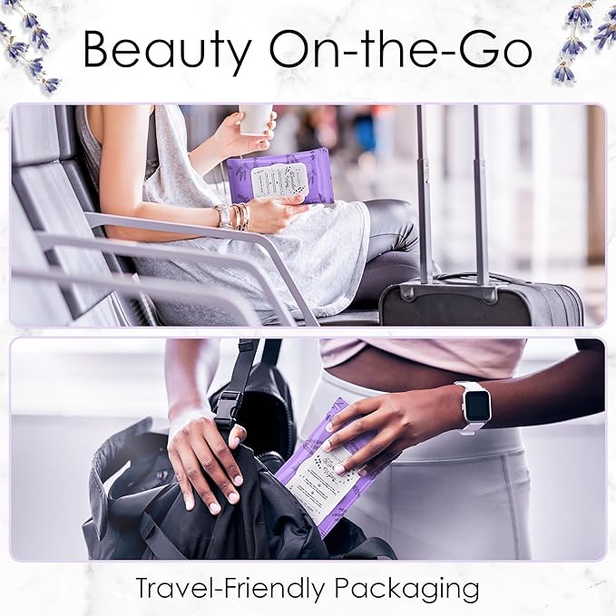 Lavender Face Wipes - 120 pcs - Gentle Makeup Remover Wipes for Women - Facial Cleansing Wipe with Aloe, Castor, Vitamin A and E - Extra Soft - Moisturizing