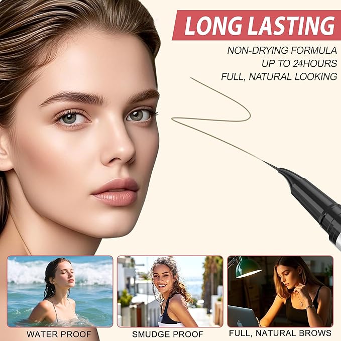 LAVONE Hair-Like Eyebrow Pen Makeup kit, Eyebrow Pencils for Women with Waterproof Microblading Eyebrow Pencil, Eyebrow Pomade, Eyeliner and Eyebrow Brush, Create Full, Natural Brows, Dark Blonde