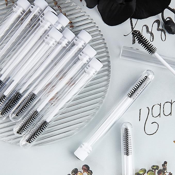 TUZAZO 80 Pieces Mascara Wand Tube Set 40 Diamond Empty Eyelash Brush Tubes Spoolies 40 Mascara Wand Lash Extension Brushes Applicators Makeup Tools (Black Lash Style)