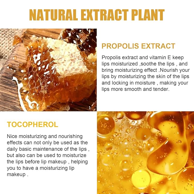 Lip Balm Honey Pot, Honey Moisturizing Lip Mask Reduces Lip Lines,Prevention Dry and Cracked Lip Scrubs Exfoliator.